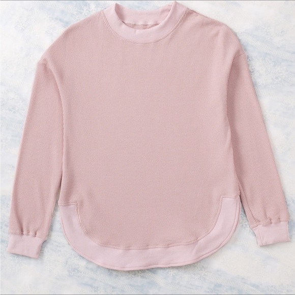 Last 1! #23 Classic Blush Pink Waffle Weave L.S. Top - Picture 7 of 14